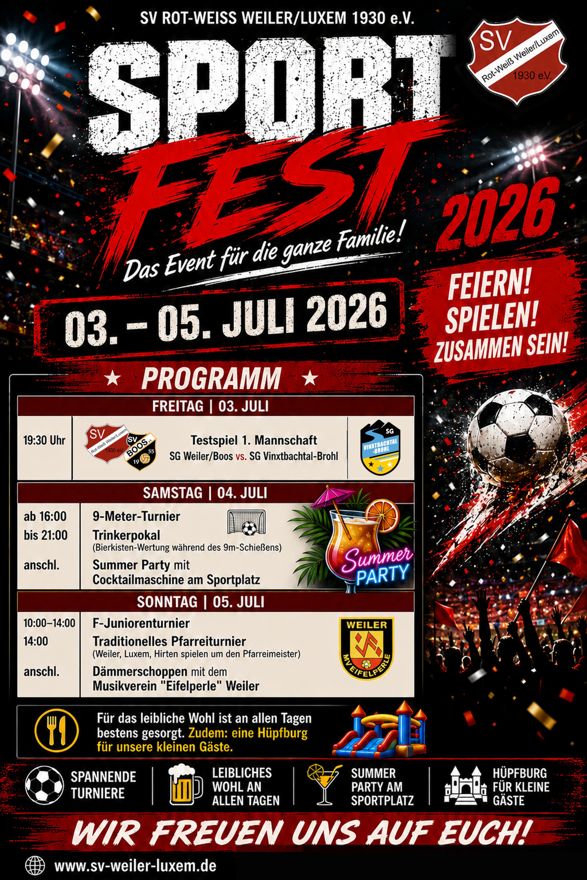 Sportfest 2026 Programm-Flyer SV Rot-Weiß Weiler/Luxem